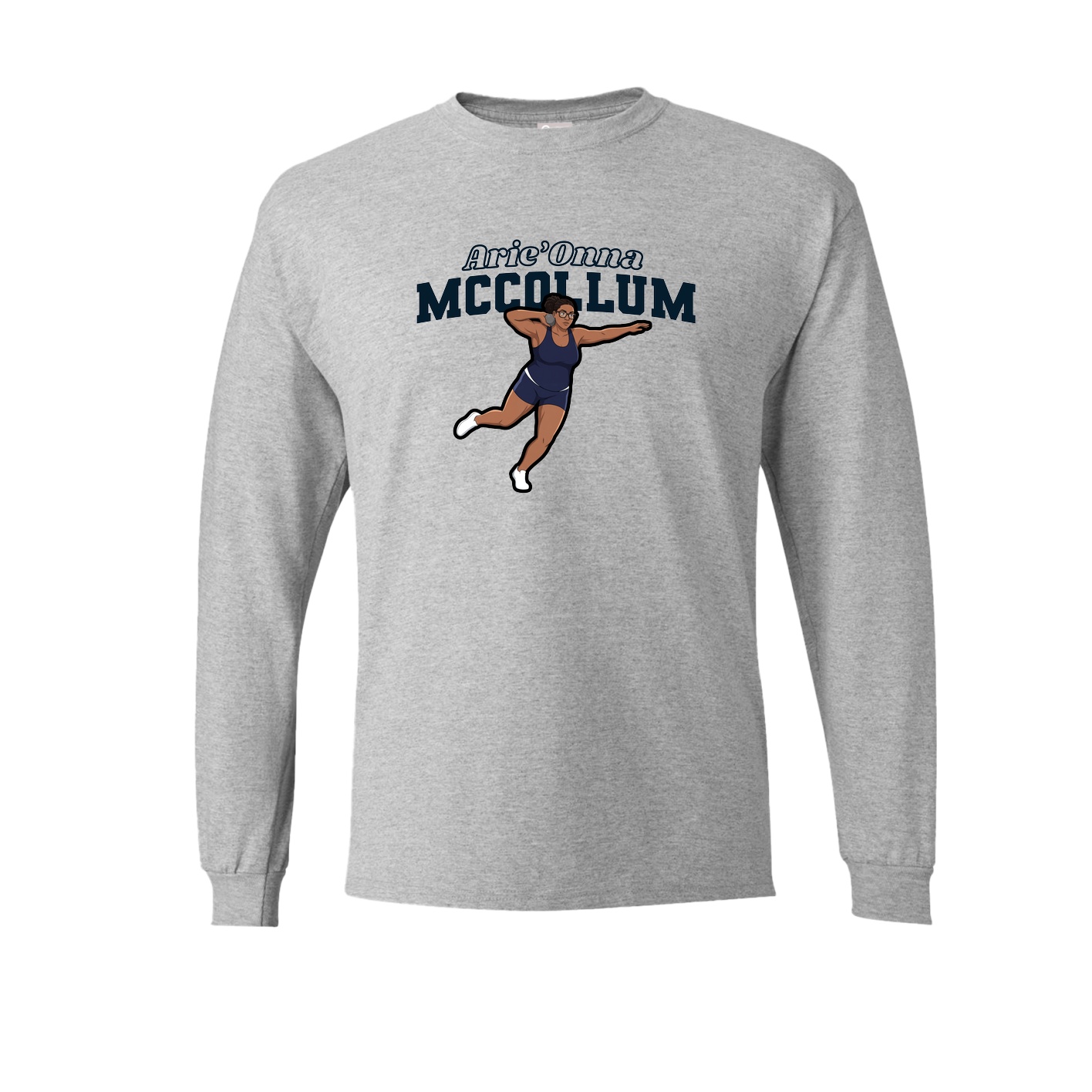 Long Sleeve Tee — Name Arch in Grey