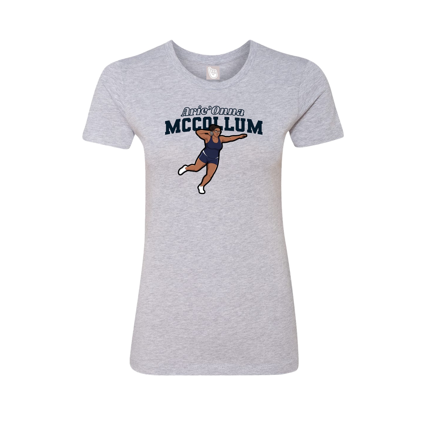 Fitted Women's Tee — Name Arch in Grey