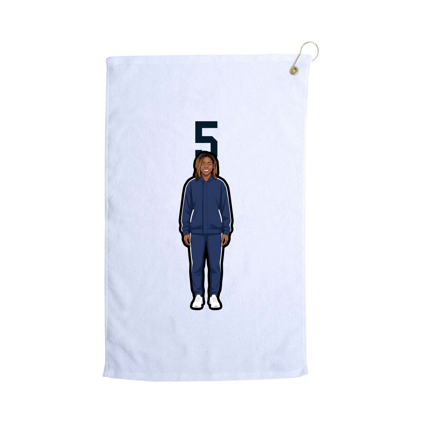 Golf Towel — Number Top in White
