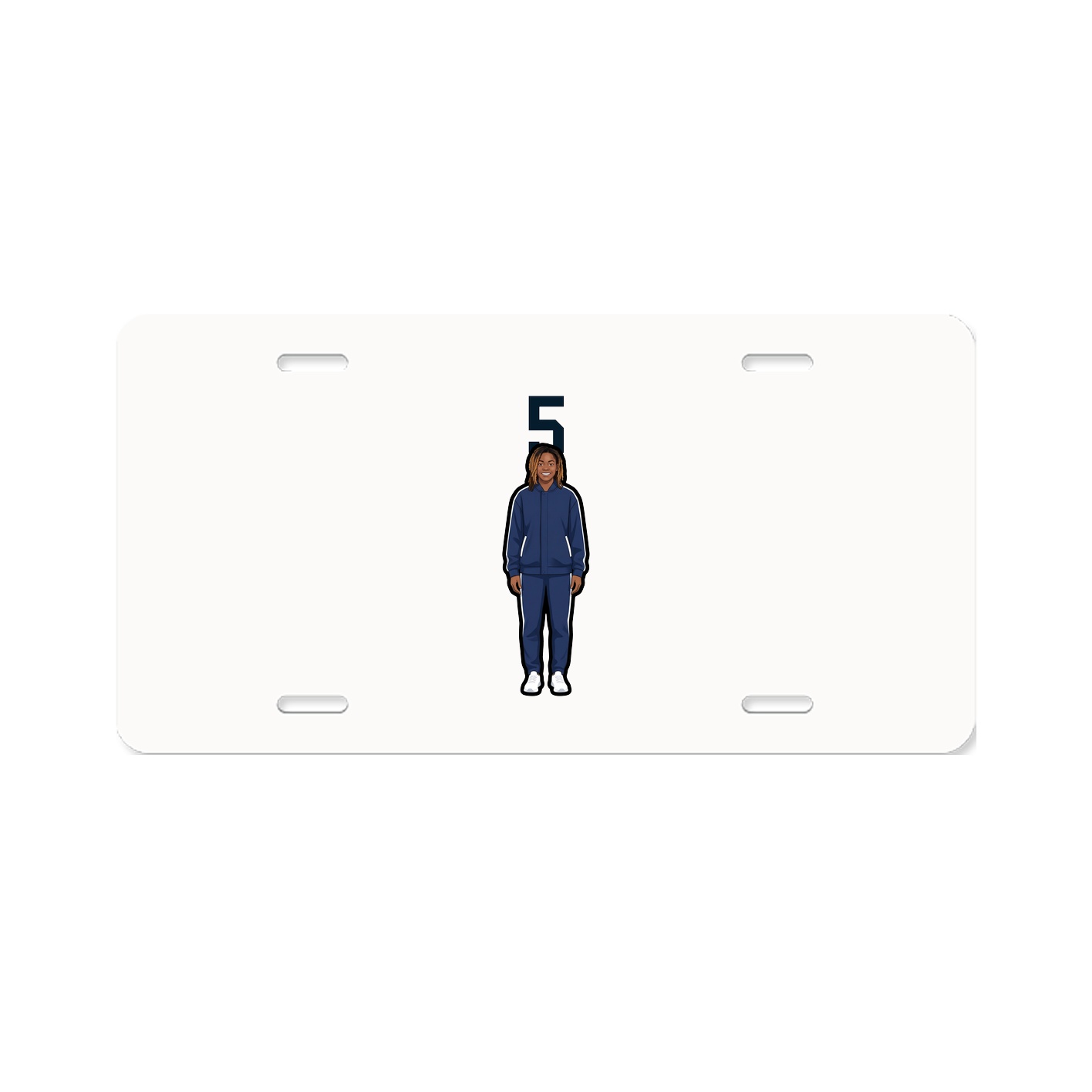 License Plate — Number Top in Classic