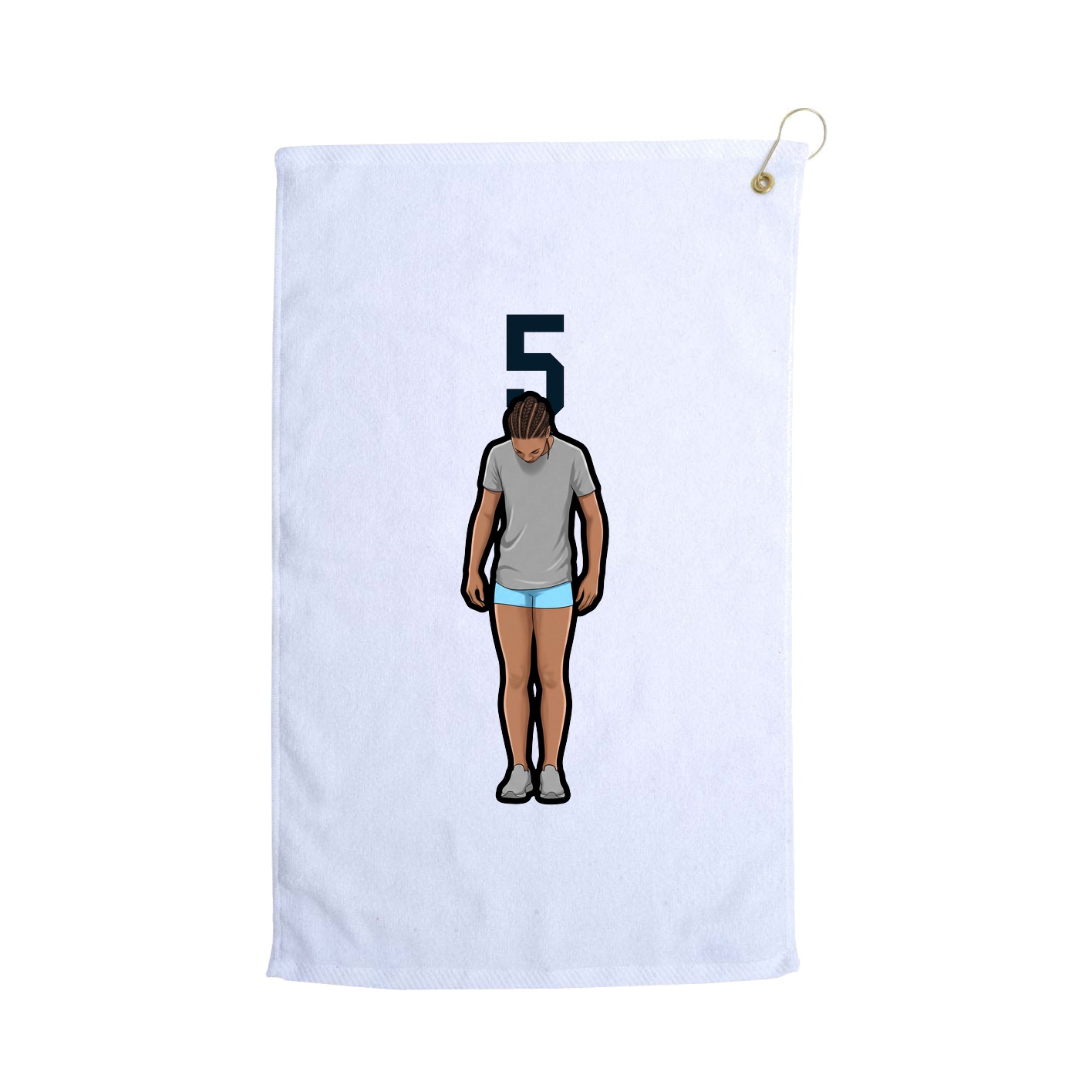 Golf Towel — Number Top in White