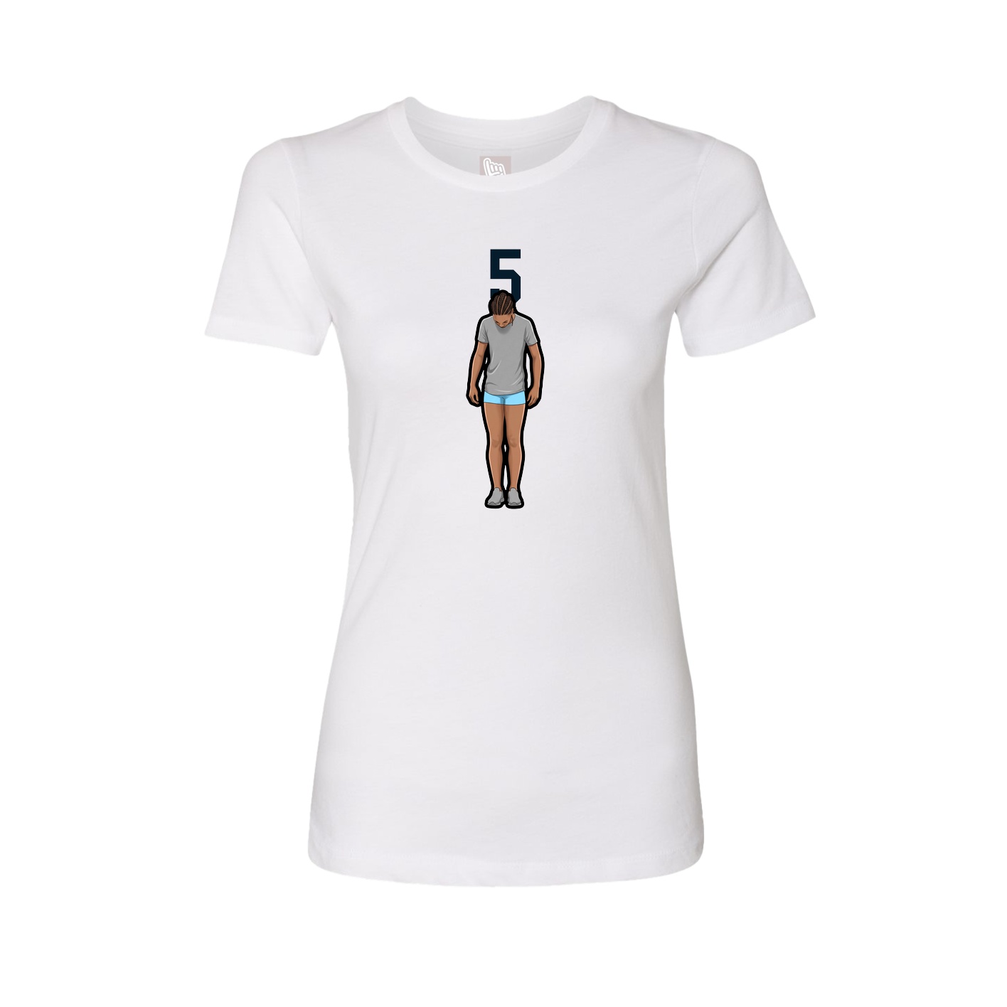 Fitted Women's Tee — Number Top in White