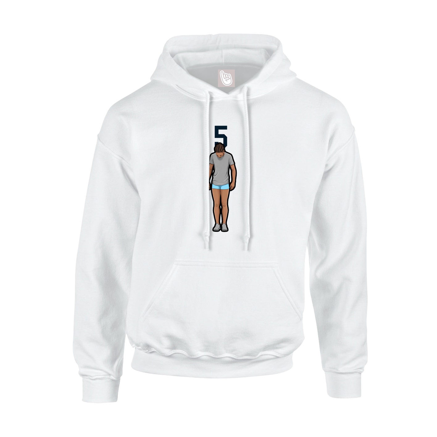 Youth Hoodie — Number Top in White