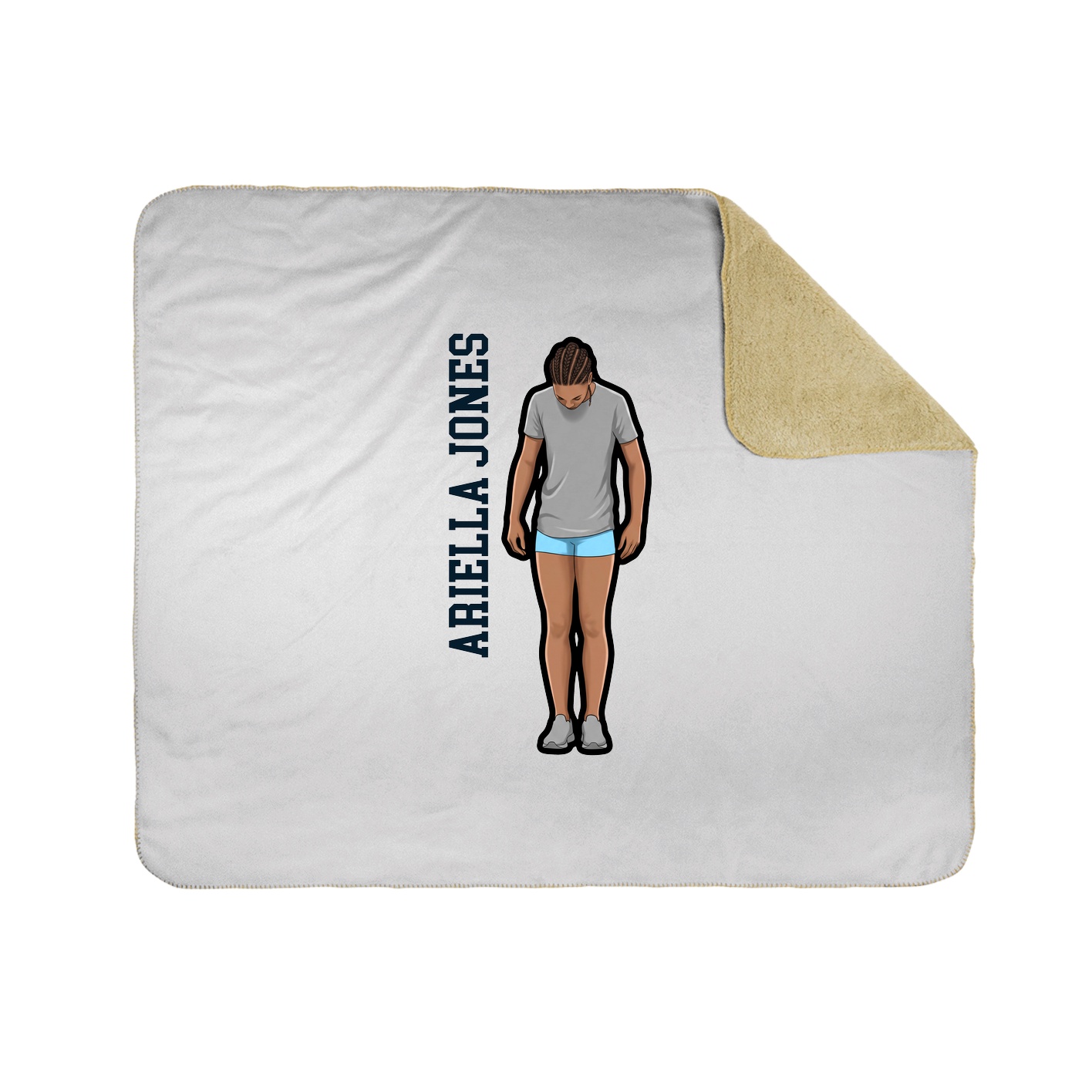 Throw Blanket — Name Vertical in White