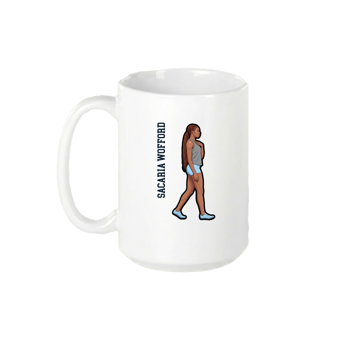 15oz Coffee Mug — Name Vertical in White