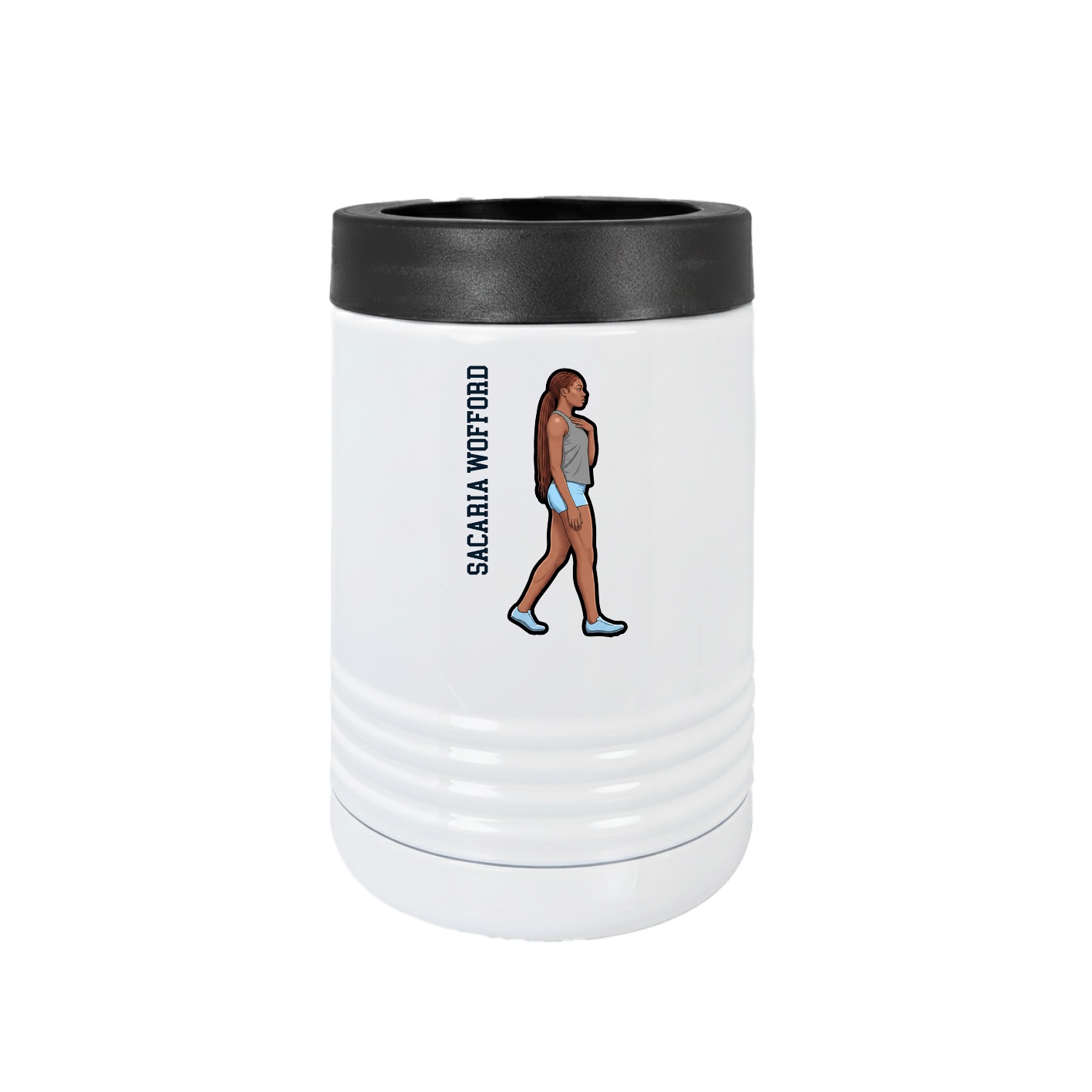 Beverage Holder — Name Vertical in White