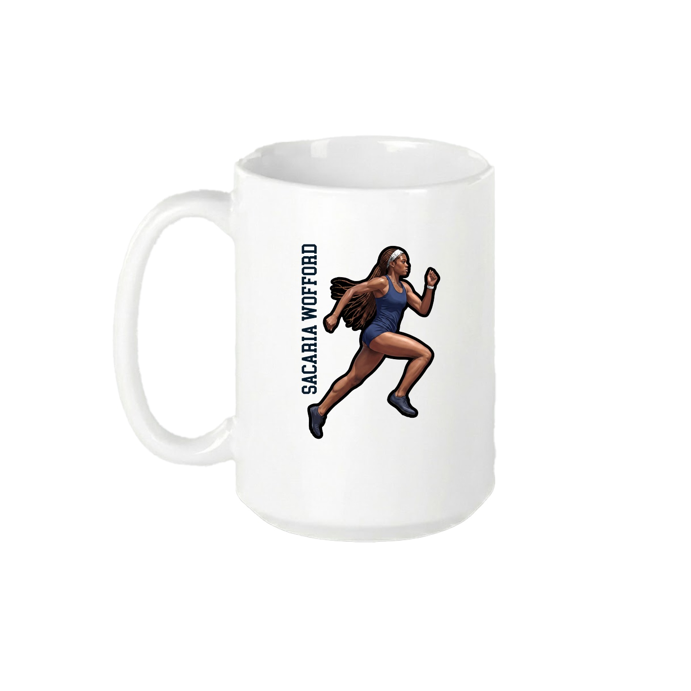 15oz Coffee Mug — Name Vertical in White