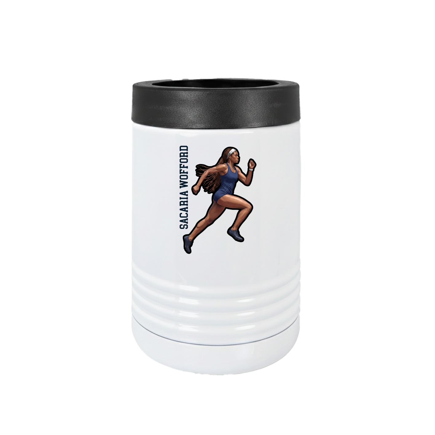 Beverage Holder — Name Vertical in White