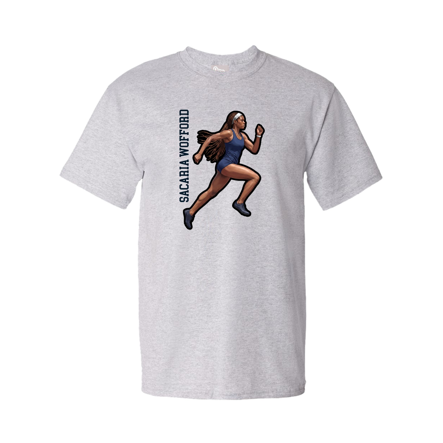 Youth Tee — Name Vertical in Grey