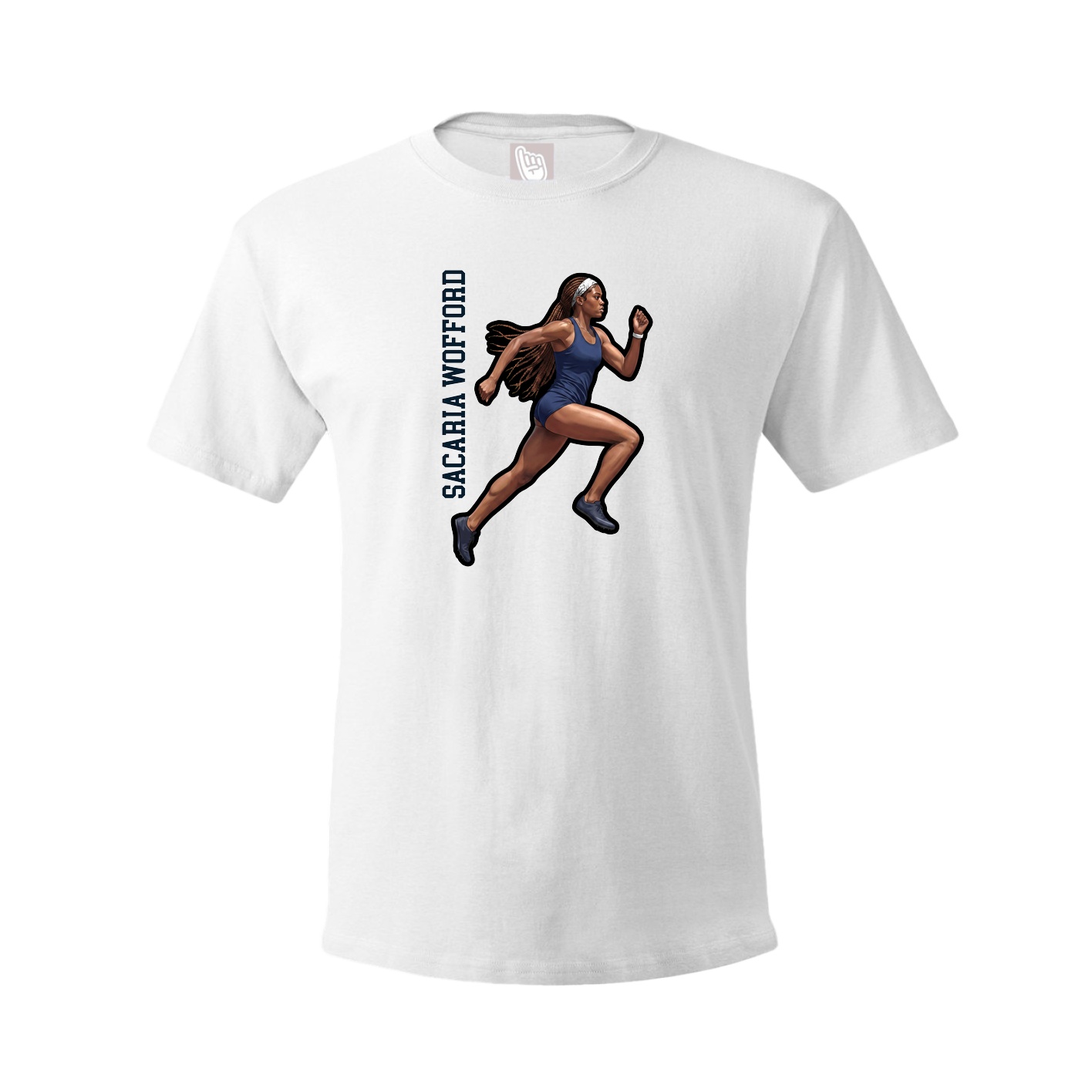 Youth Tee — Name Vertical in White