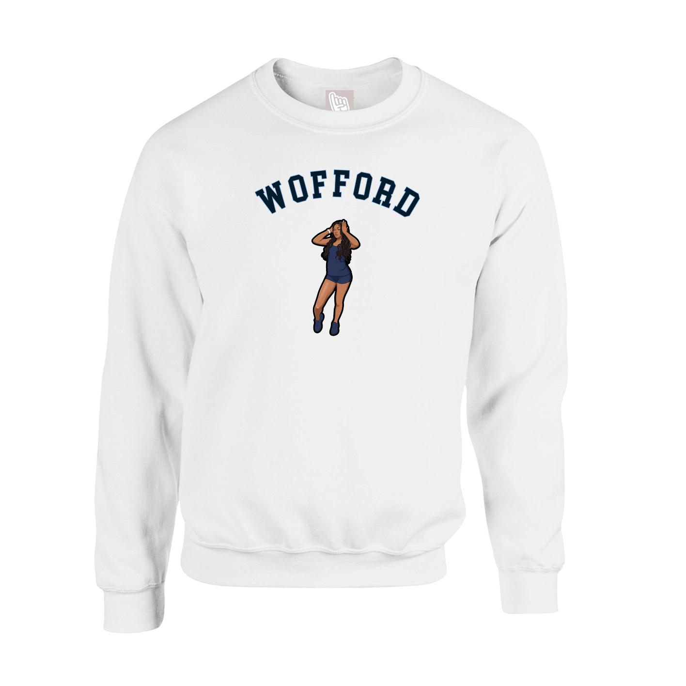Fleece Crew — Shirsey Arch in White