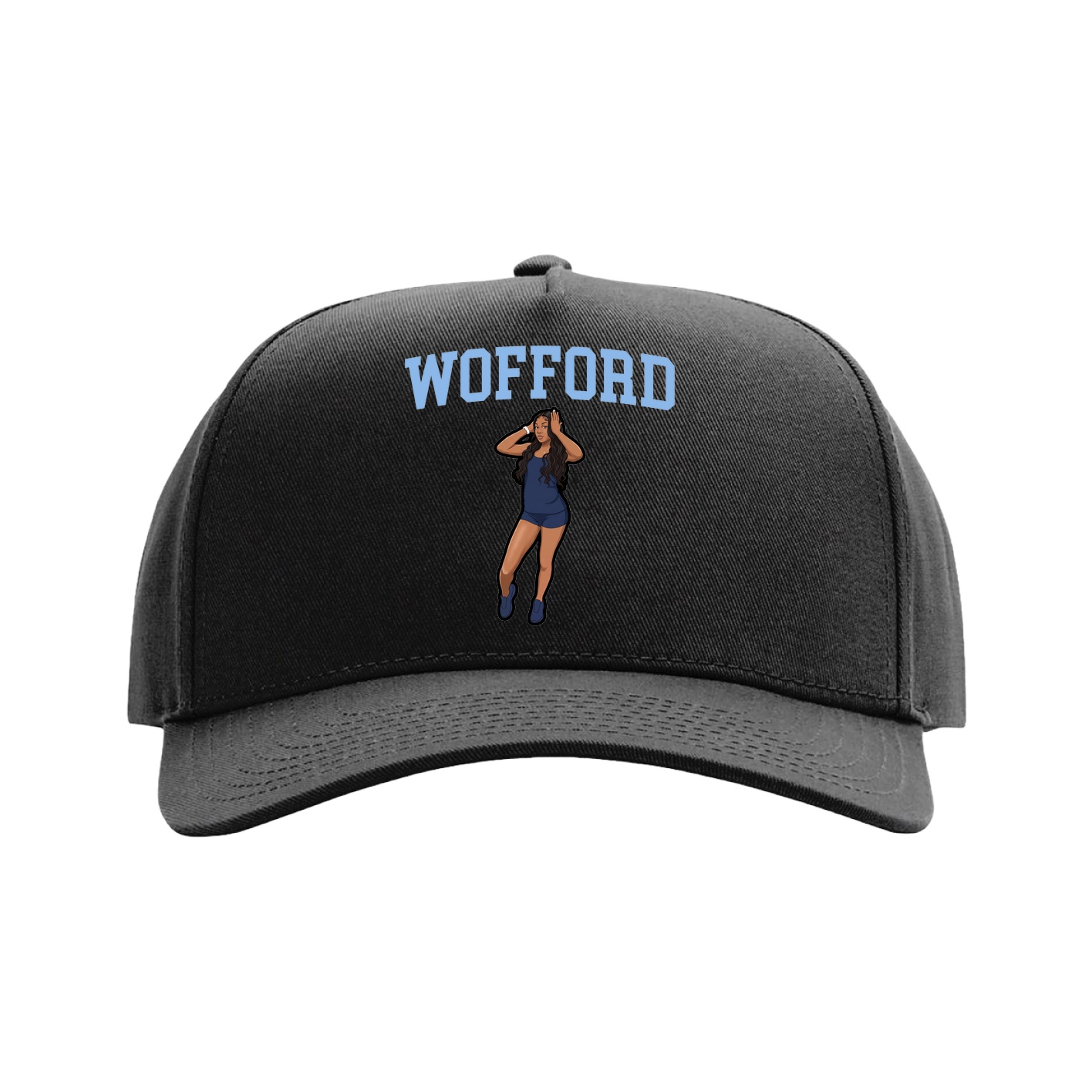 Full Fabric Five-Panel Champ Cap — Shirsey in Black