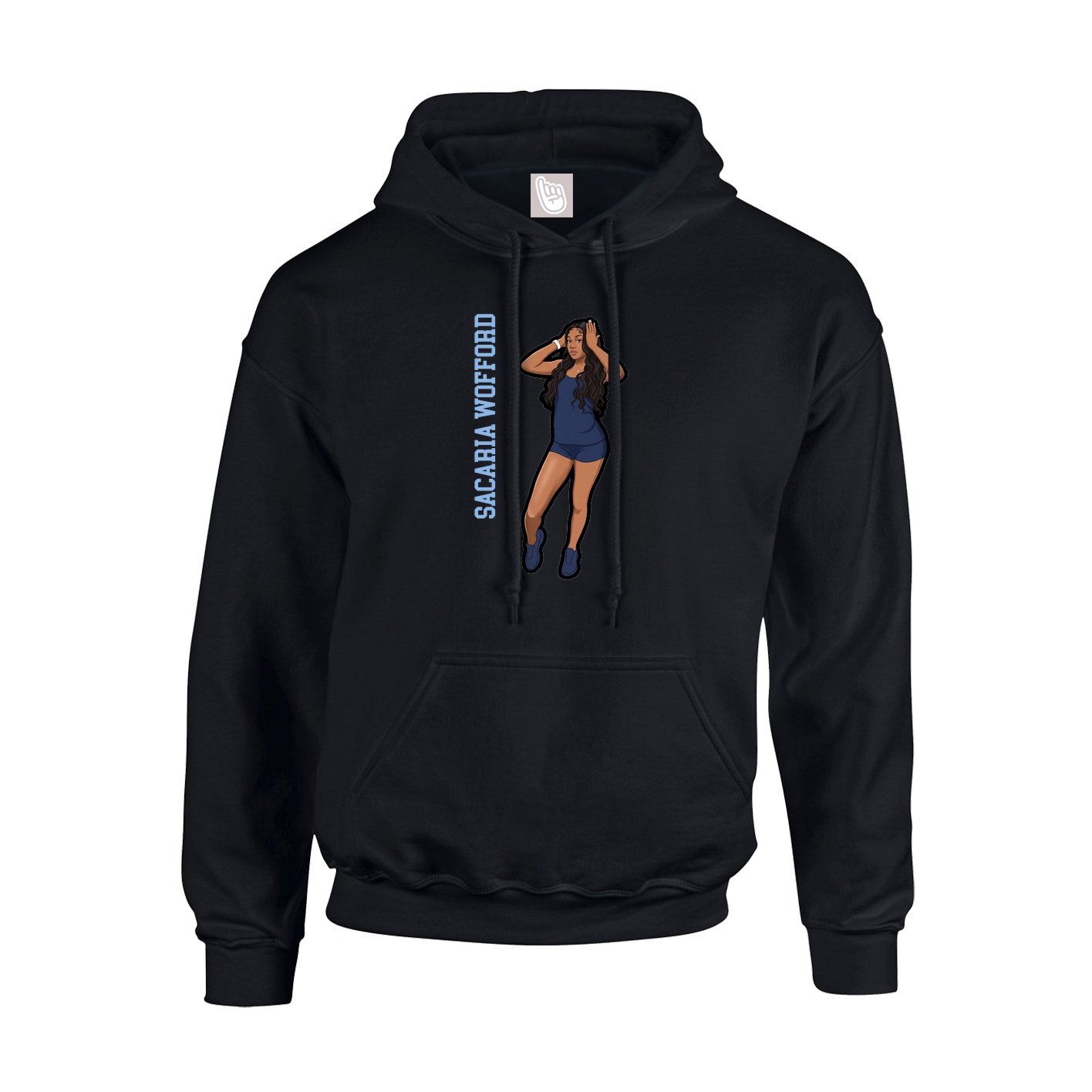 Hoodie — Name Vertical in Black