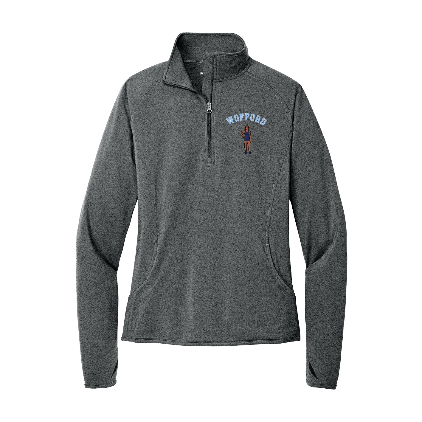 Women's Q-Zip Pullover — Shirsey Arch in Grey