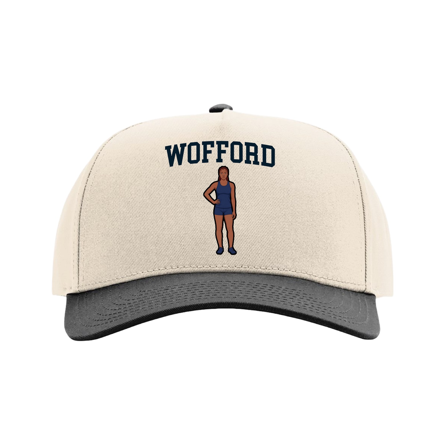 Full Fabric Five-Panel Champ Cap — Shirsey in Cream/Black