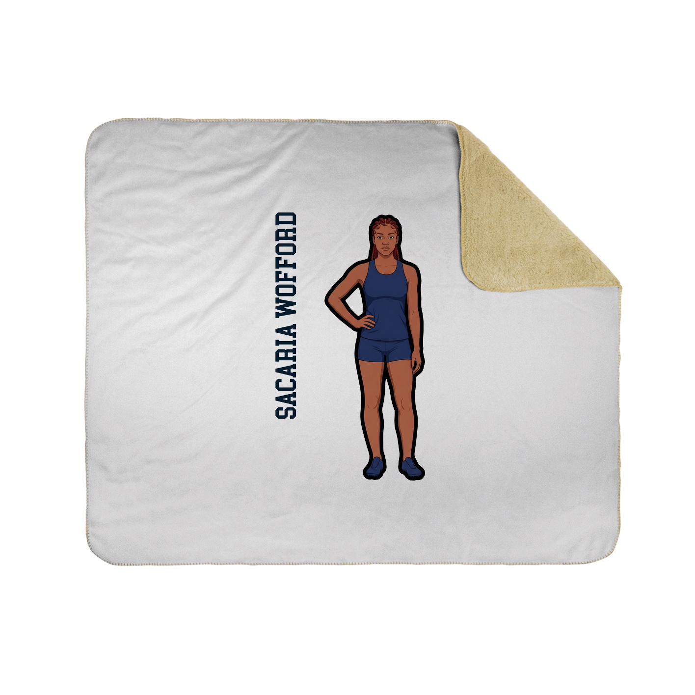 Throw Blanket — Name Vertical in White