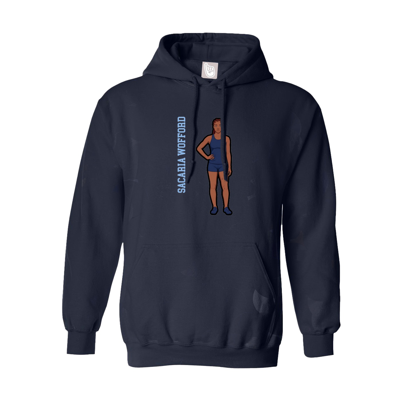 Hoodie — Name Vertical in Navy