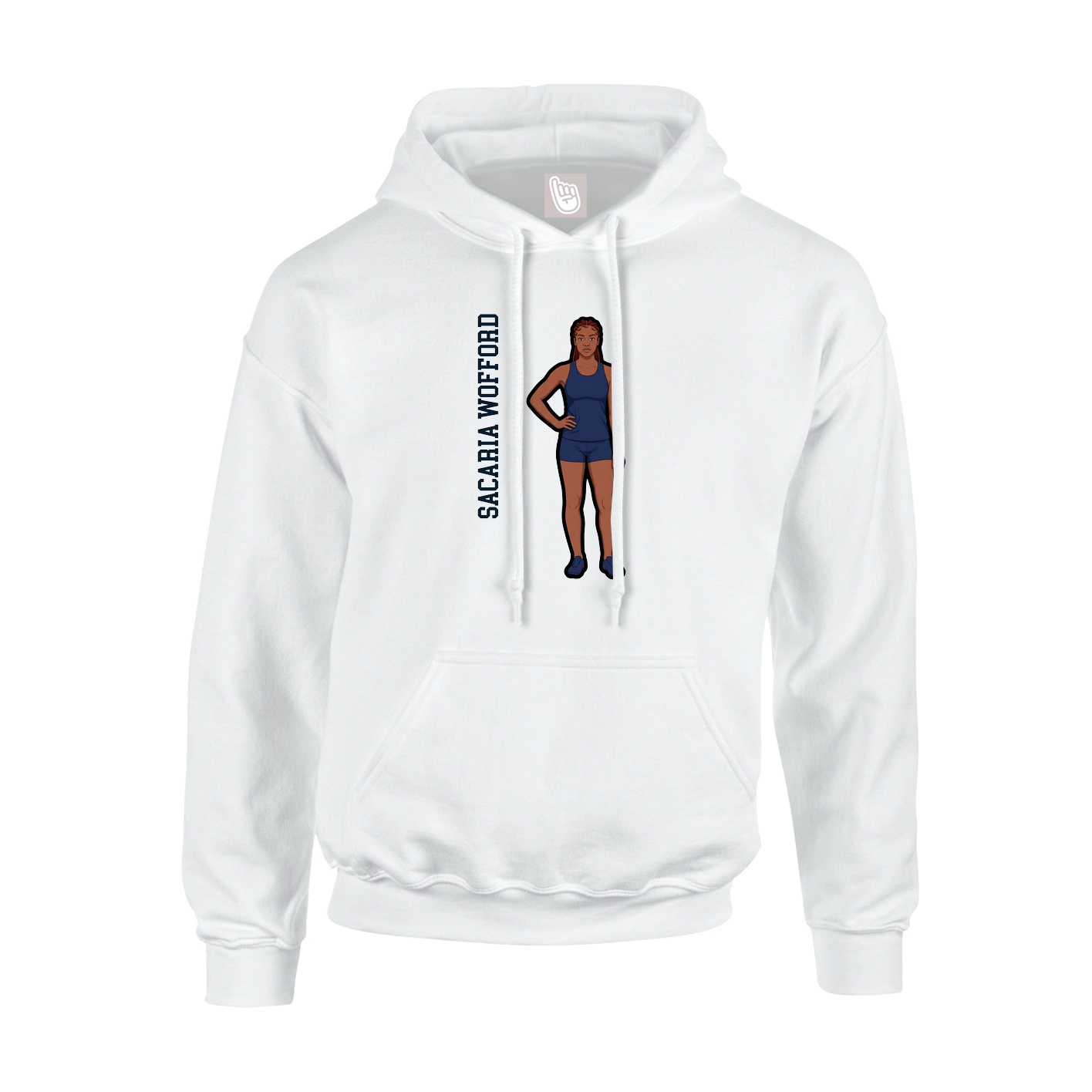 Youth Hoodie — Name Vertical in White