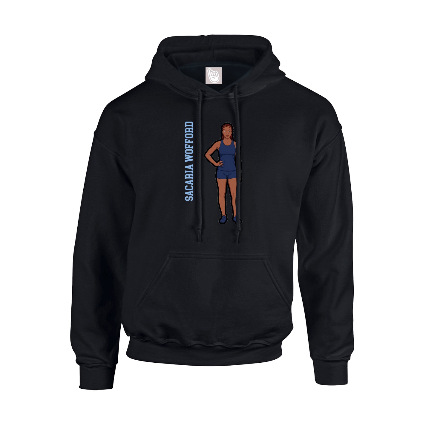 Youth Hoodie — Name Vertical in Black