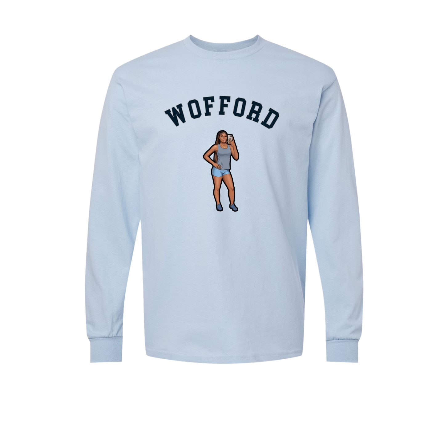 Long Sleeve Tee — Shirsey Arch in Light Blue