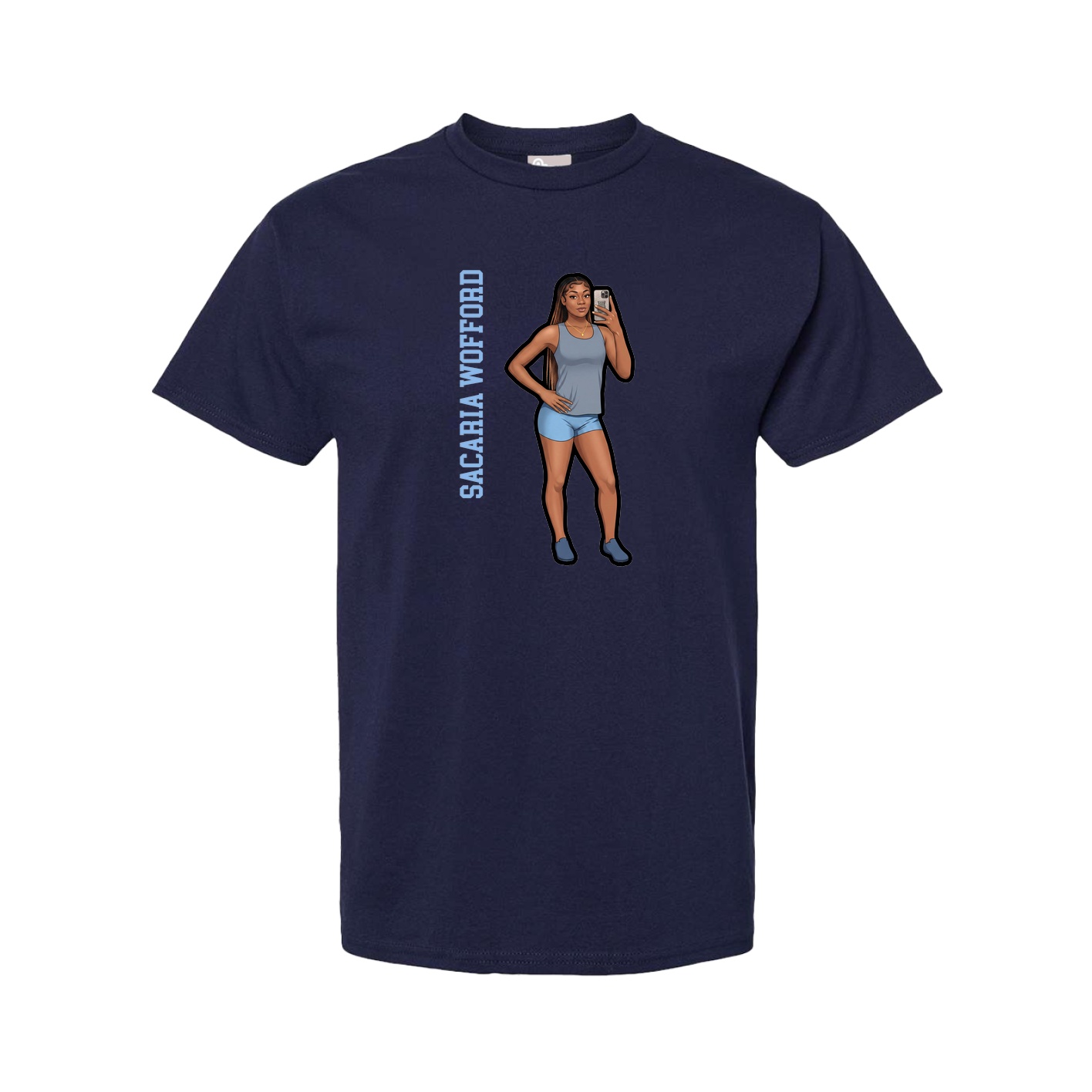 Tee — Name Vertical in Navy