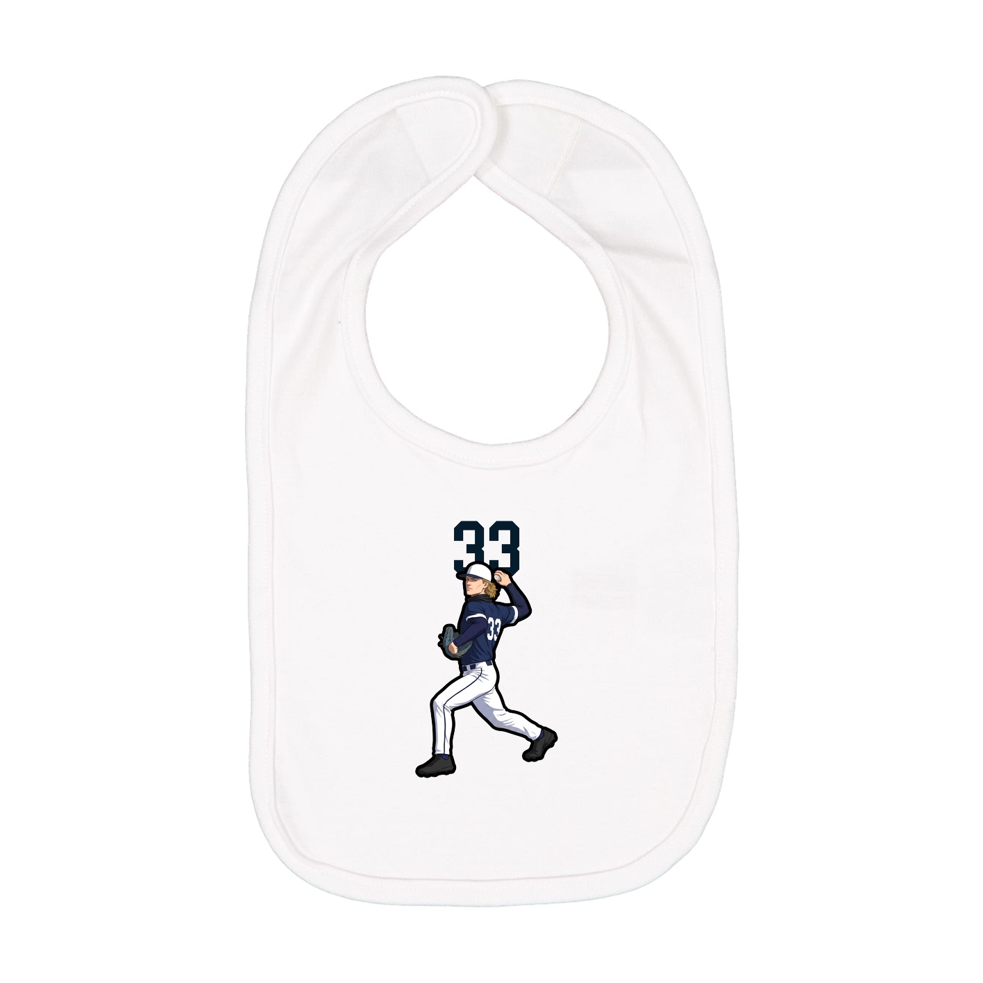 Infant Bib — Number Top in White