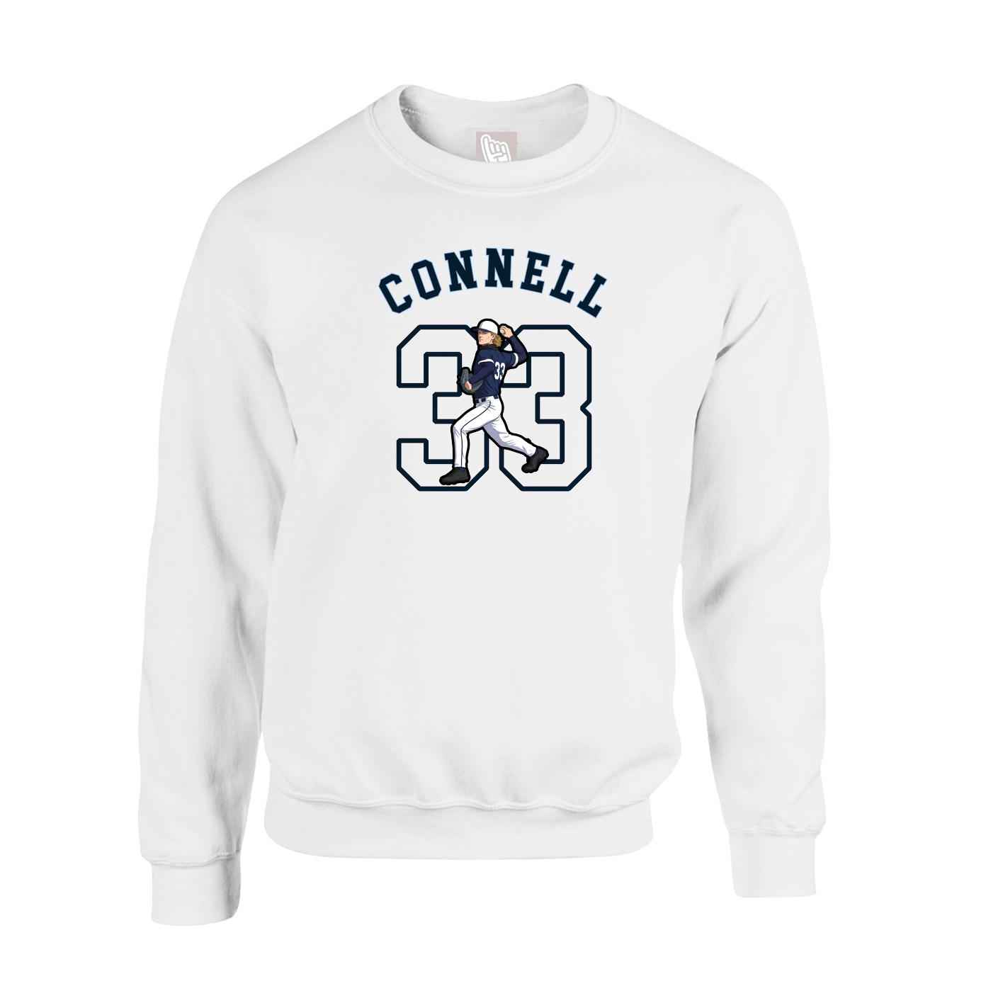 Fleece Crew — Shirsey Arch in White