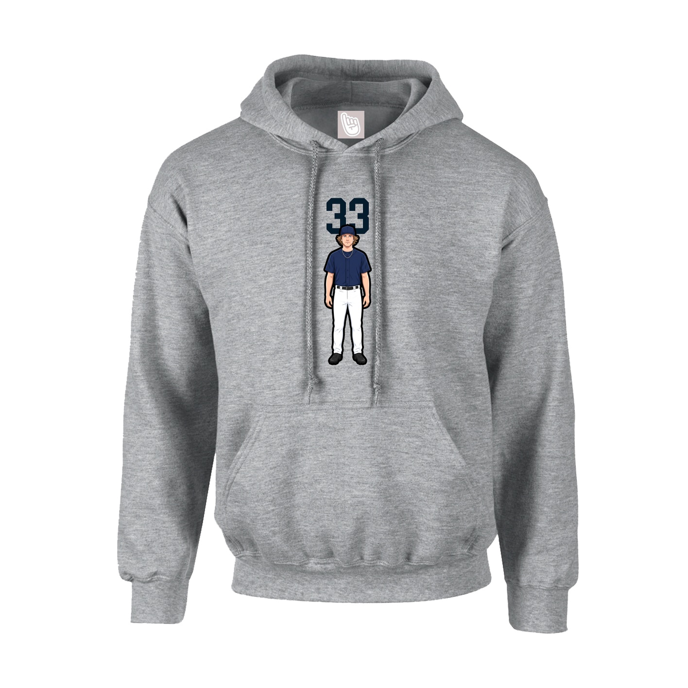 Hoodie — Number Top in Grey