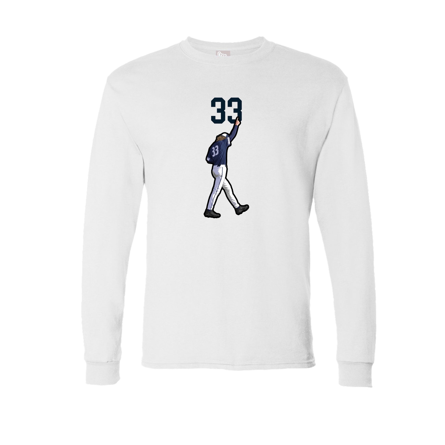 Long Sleeve Tee — Number Top in White