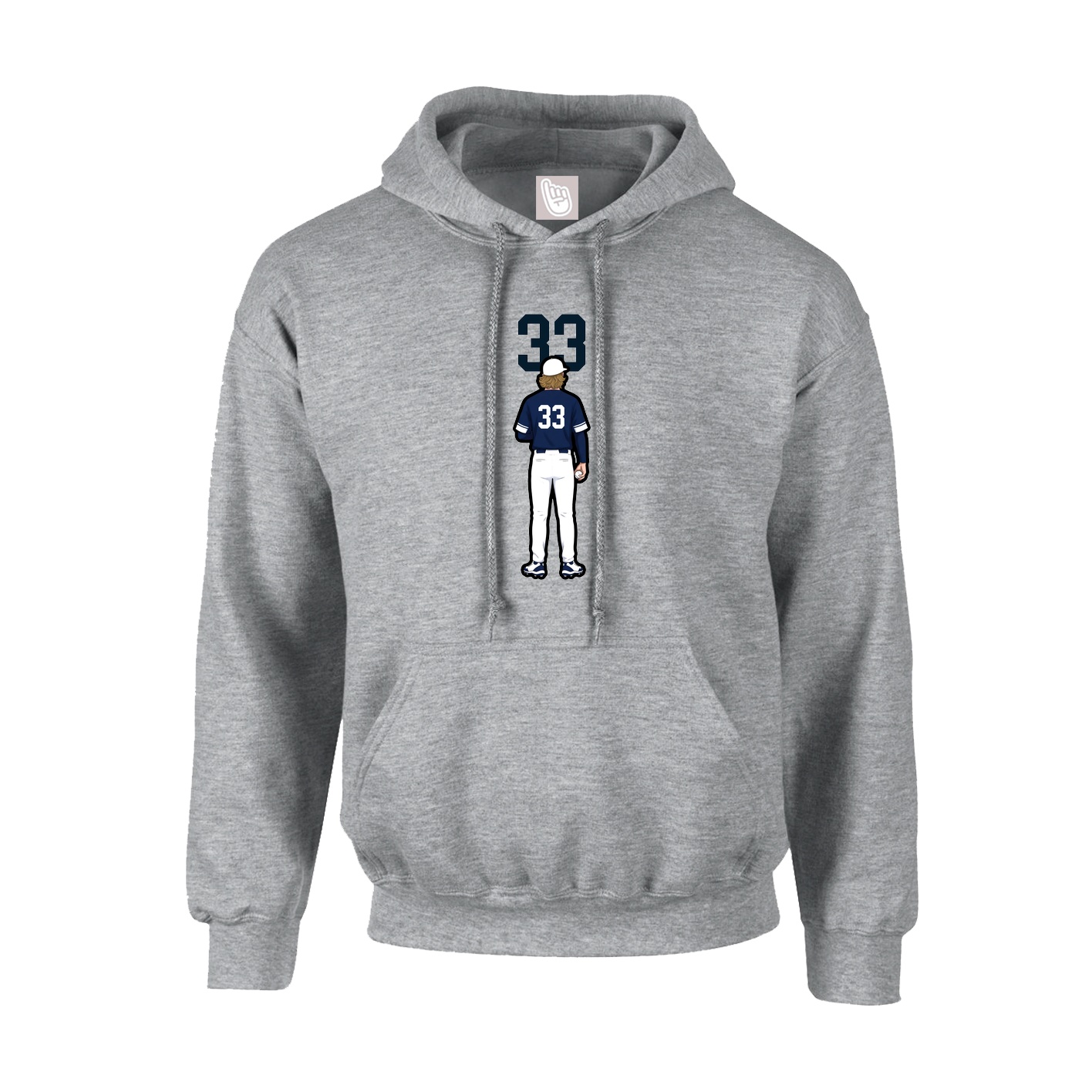 Hoodie — Number Top in Grey