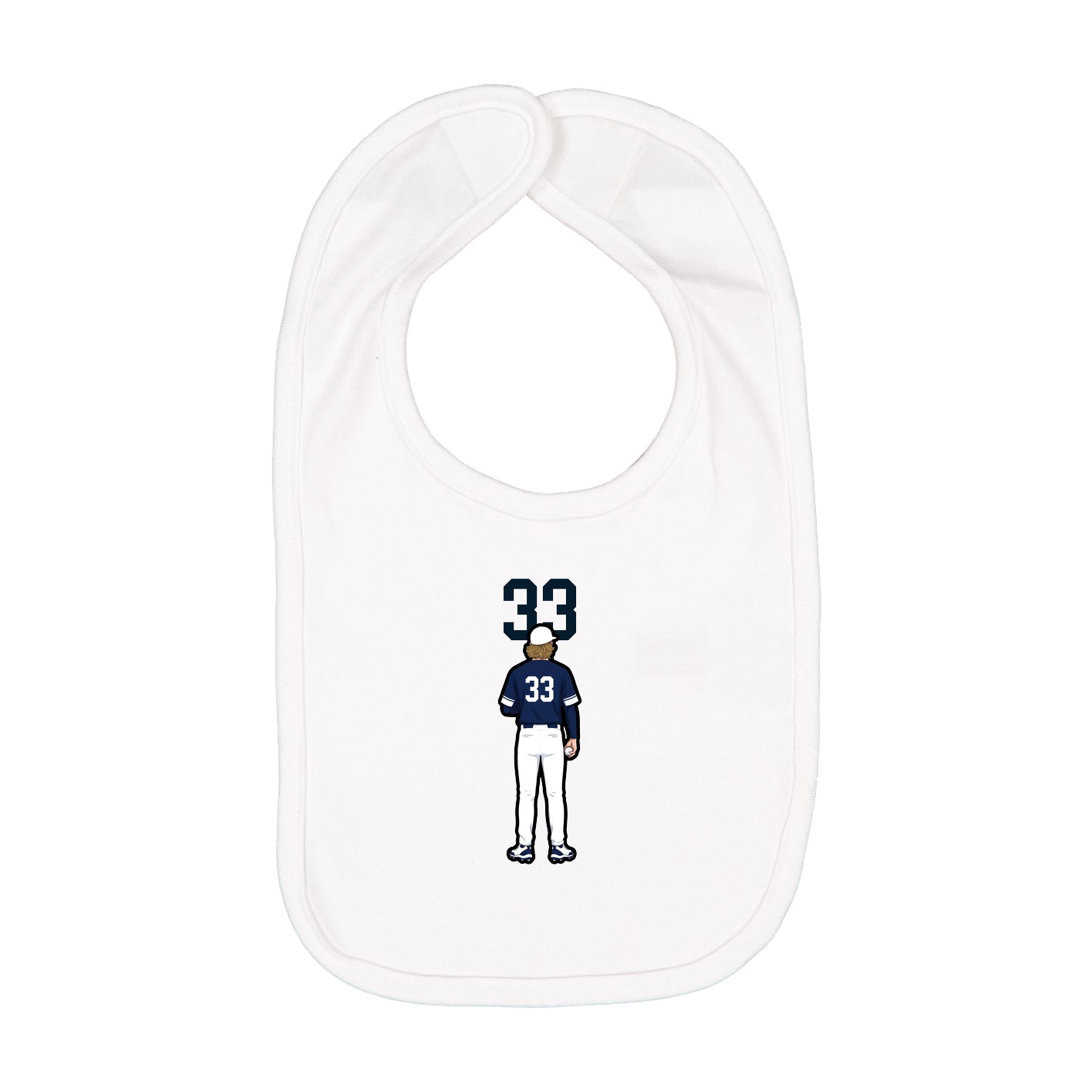 Infant Bib — Number Top in White