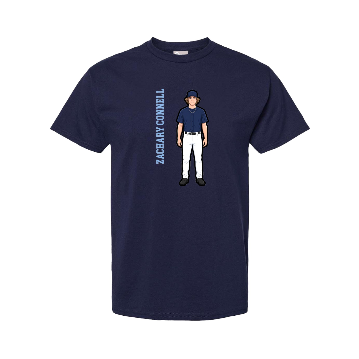 Youth Tee — Name Vertical in Navy