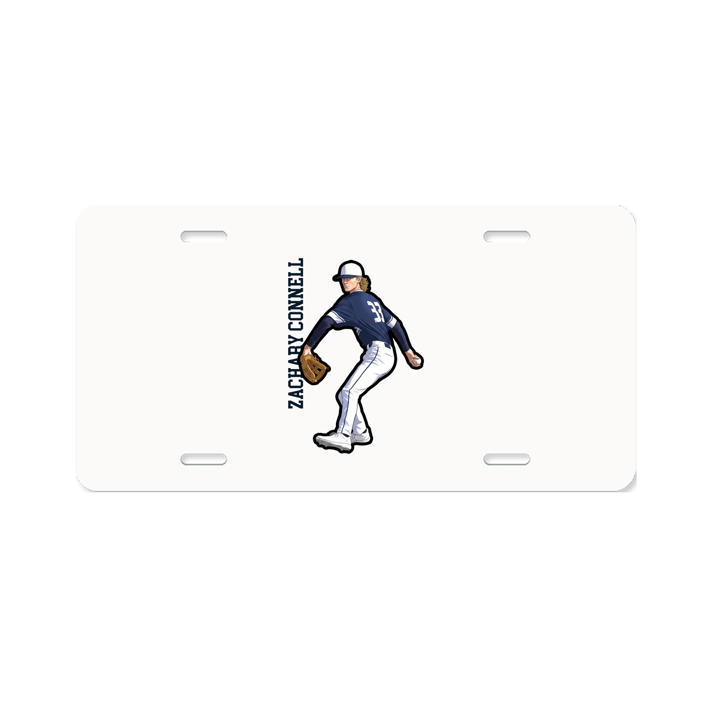 License Plate — Name Vertical in Classic