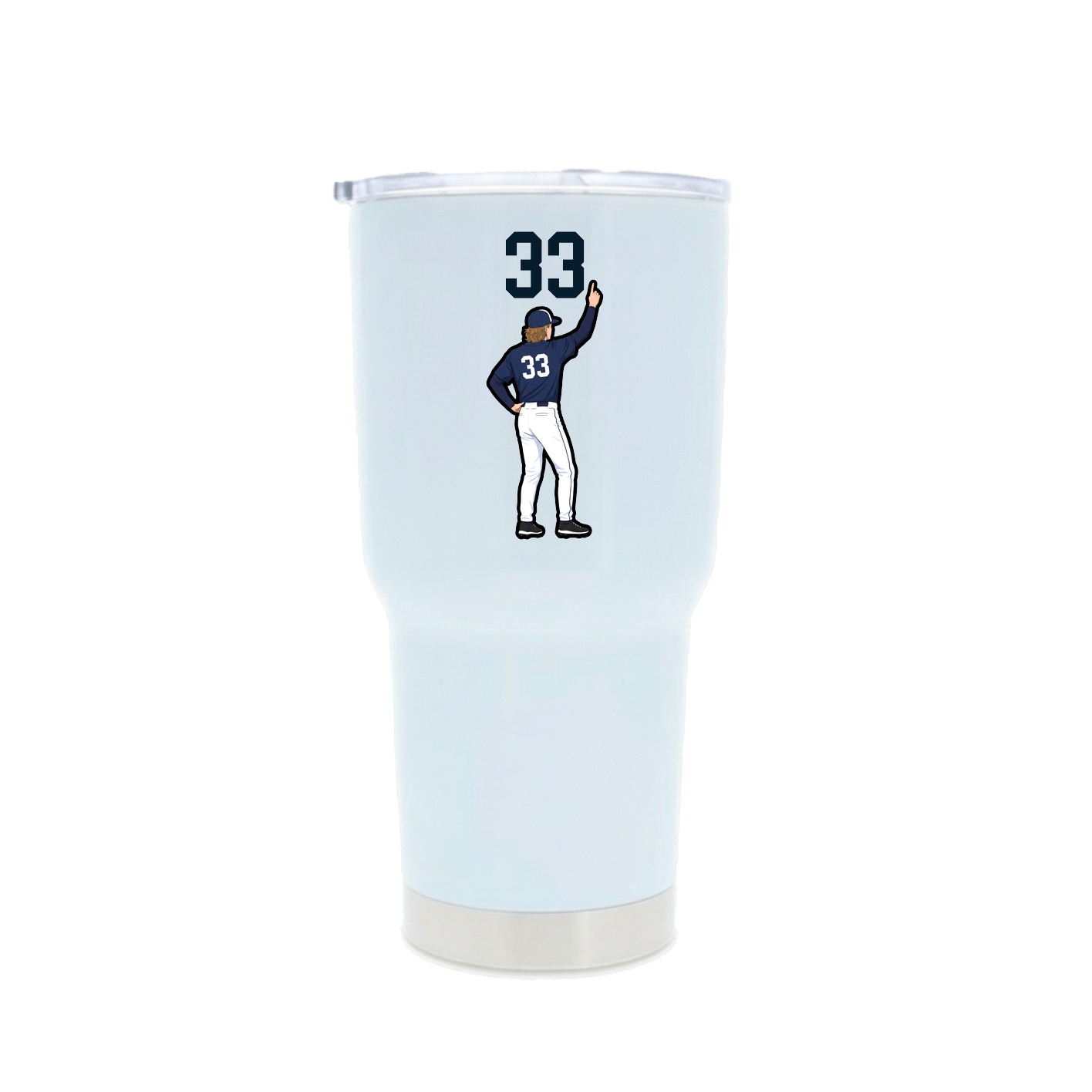 30oz Stainless Steel Tumbler — Number Top in White