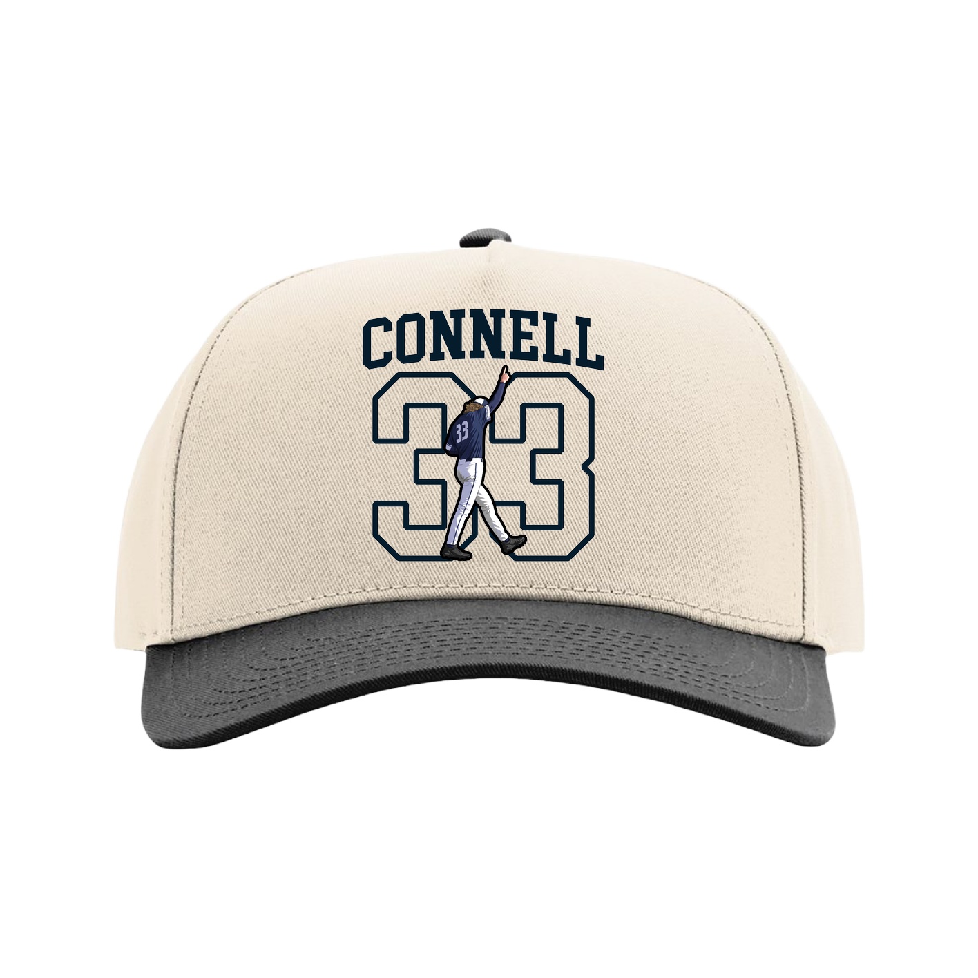 Full Fabric Five-Panel Champ Cap — Shirsey in Cream/Black