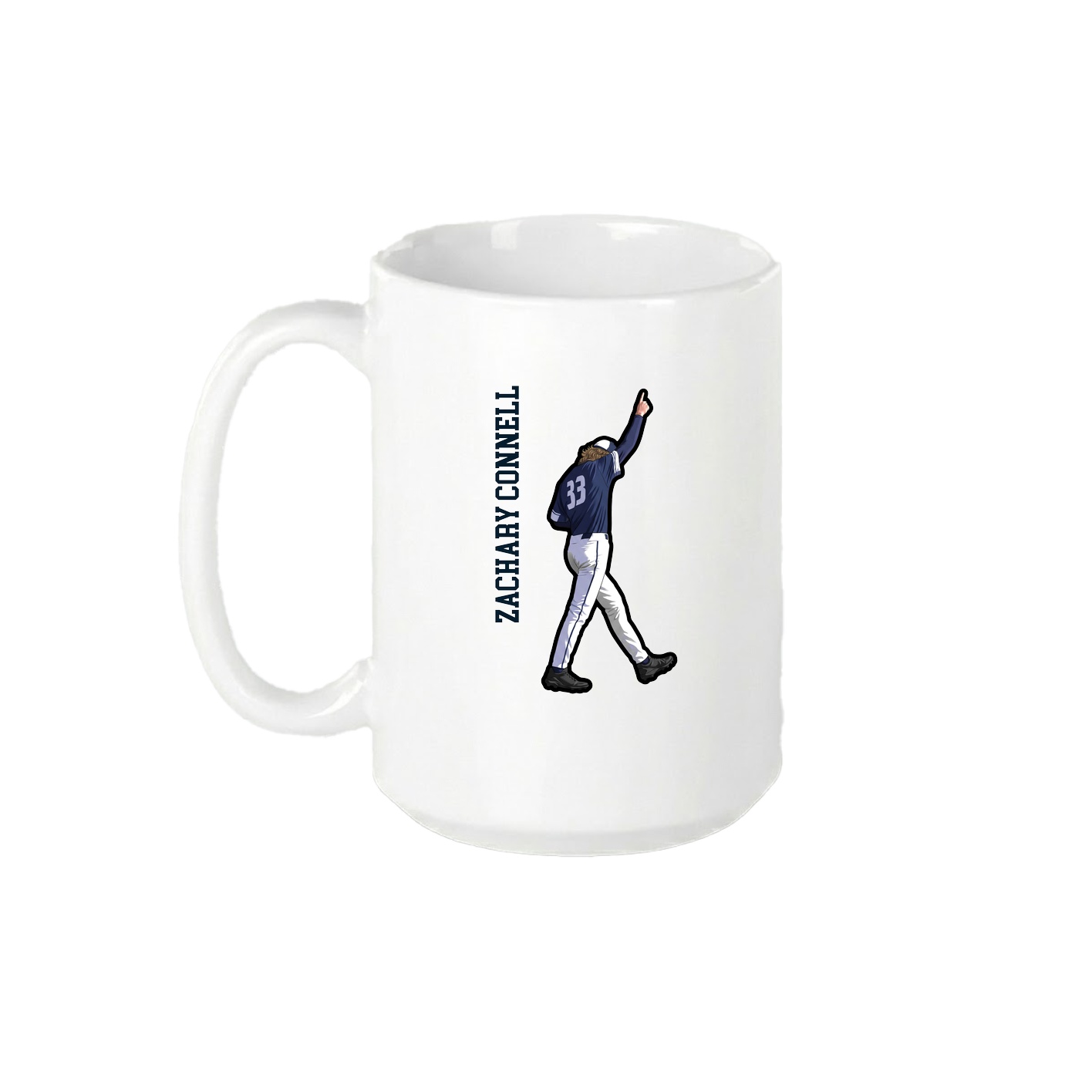 15oz Coffee Mug — Name Vertical in White