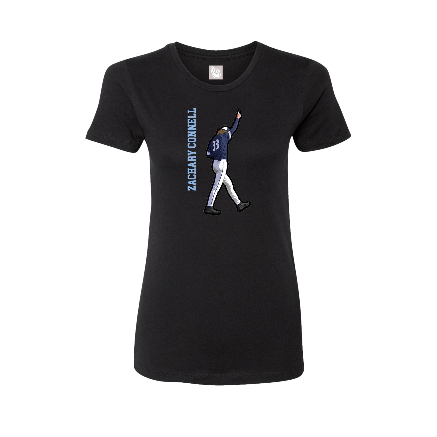 Womens Tee — Name Vertical in Black