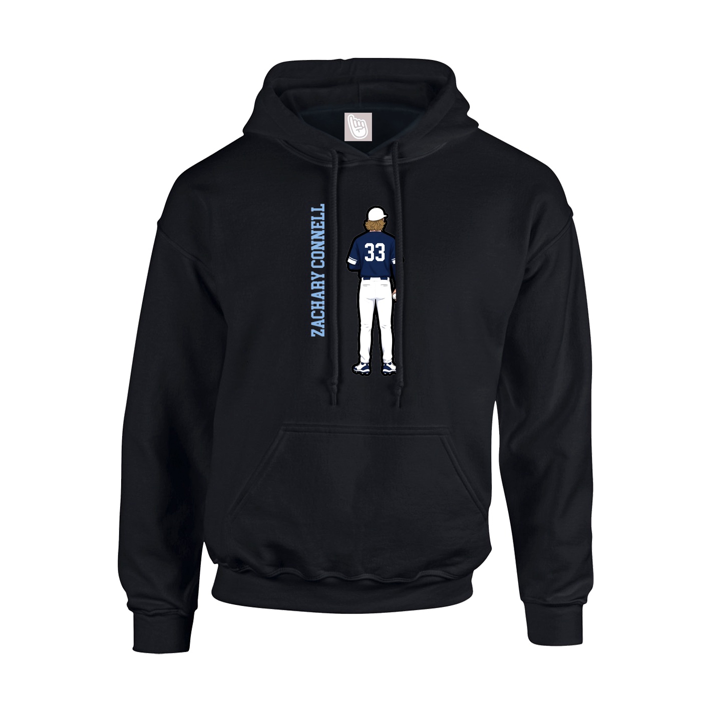 Youth Hoodie — Name Vertical in Black