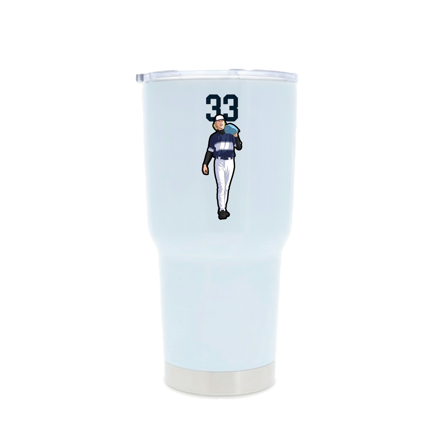30oz Stainless Steel Tumbler — Number Top in White