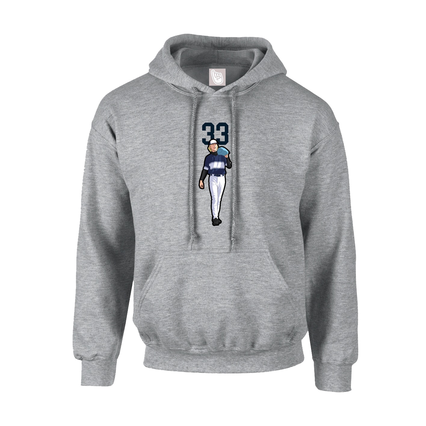 Youth Hoodie — Number Top in Grey