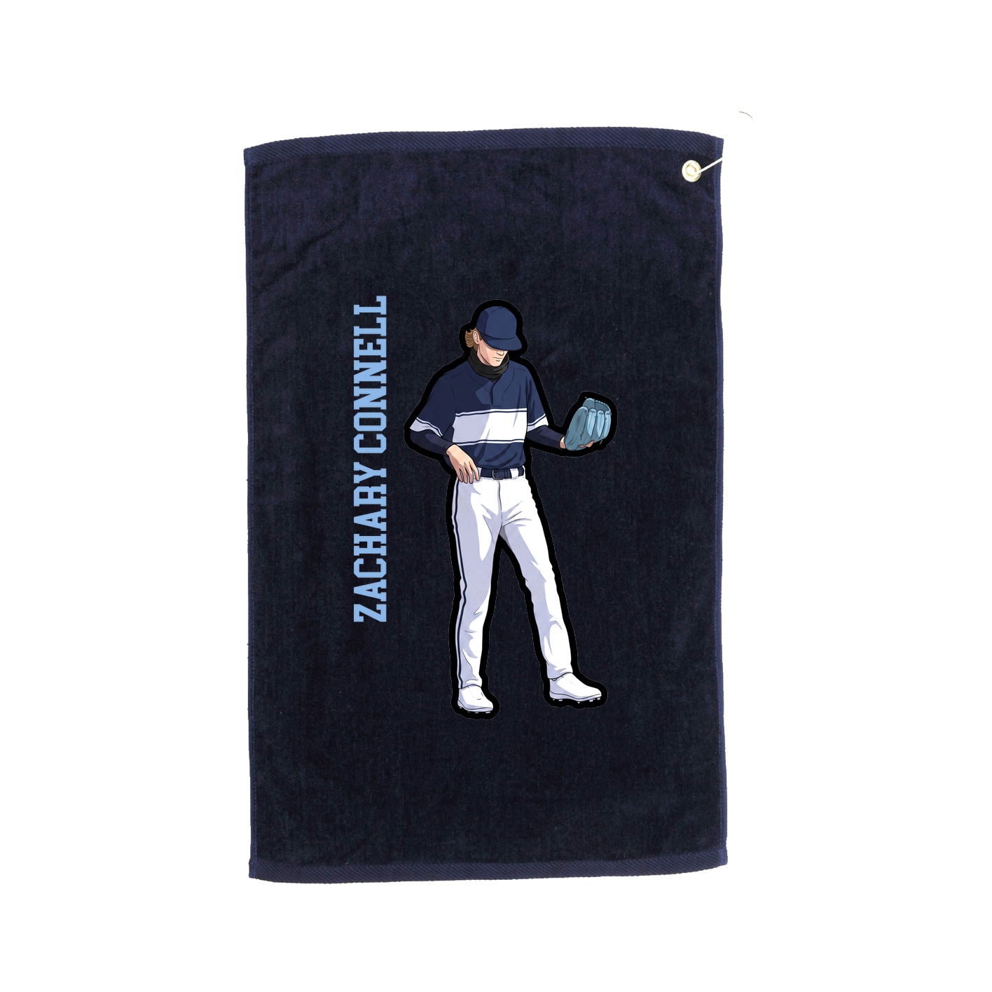 Golf Towel — Name Vertical in Navy