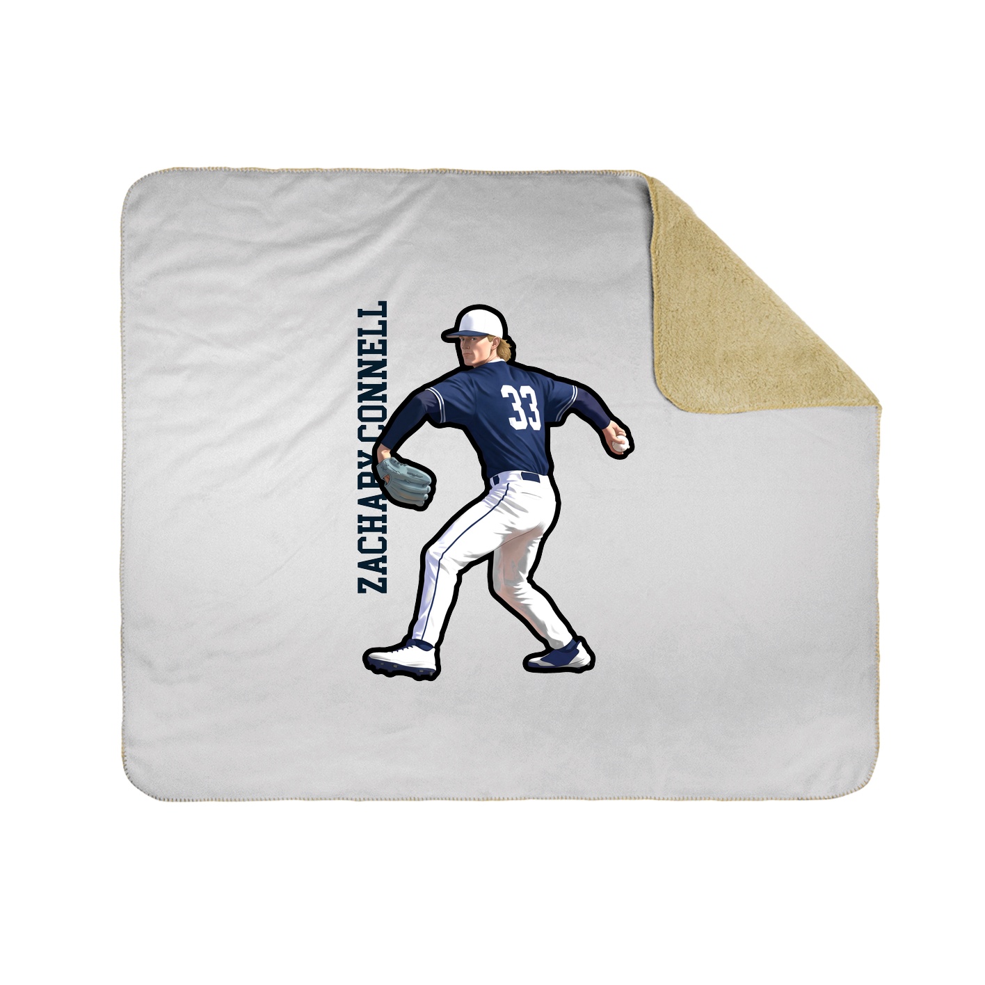 Throw Blanket — Name Vertical in White