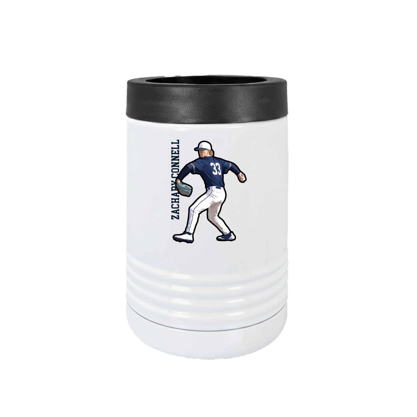 Beverage Holder — Name Vertical in White