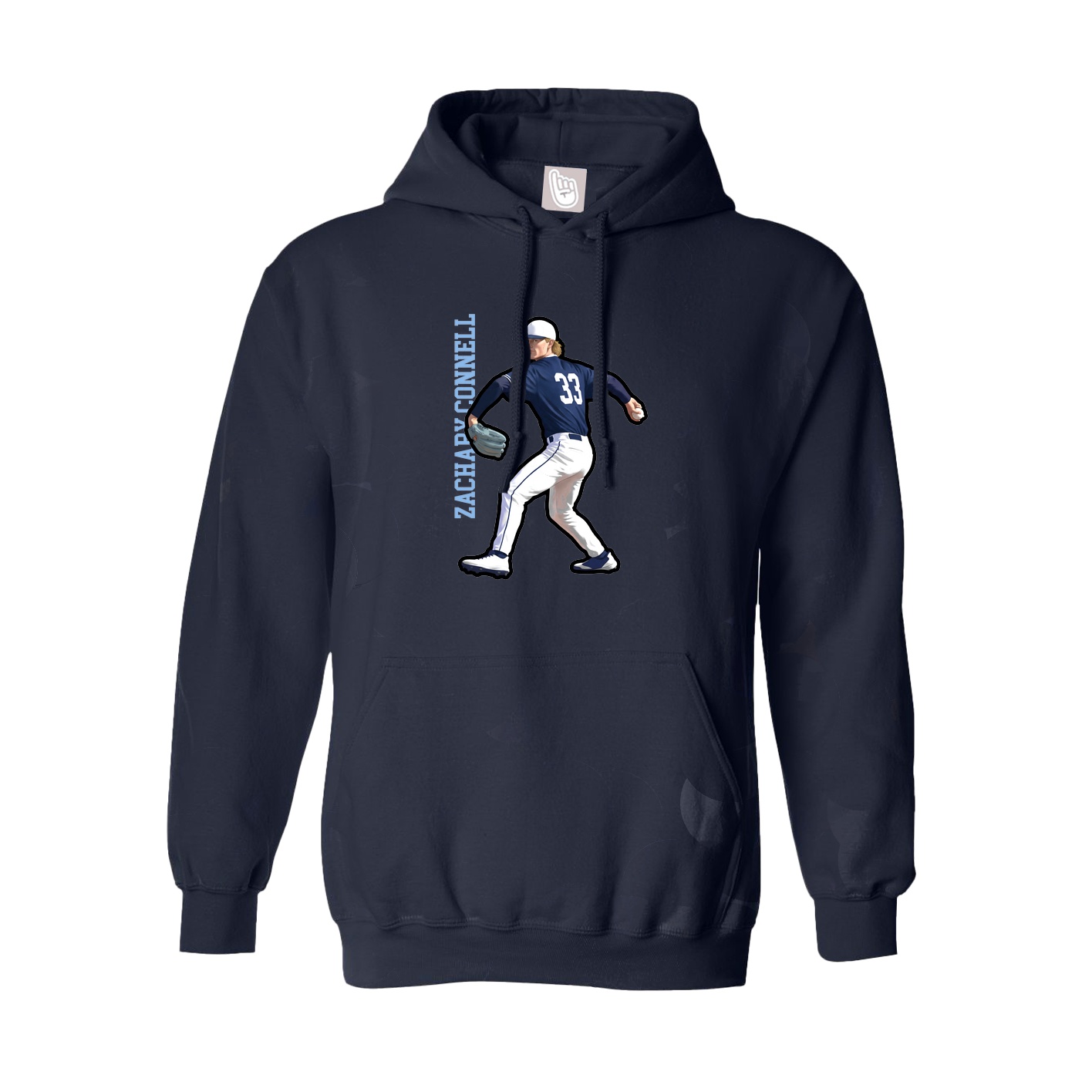 Youth Hoodie — Name Vertical in Navy