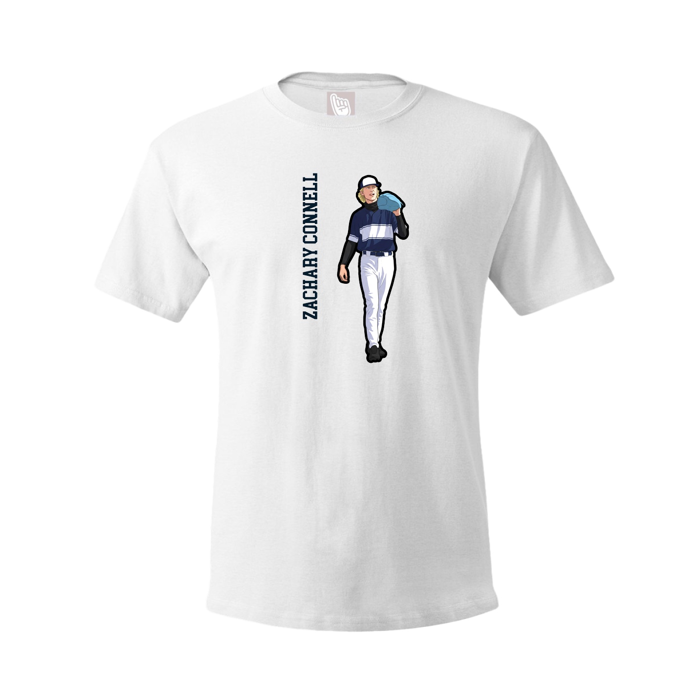 Youth Tee — Name Vertical in White