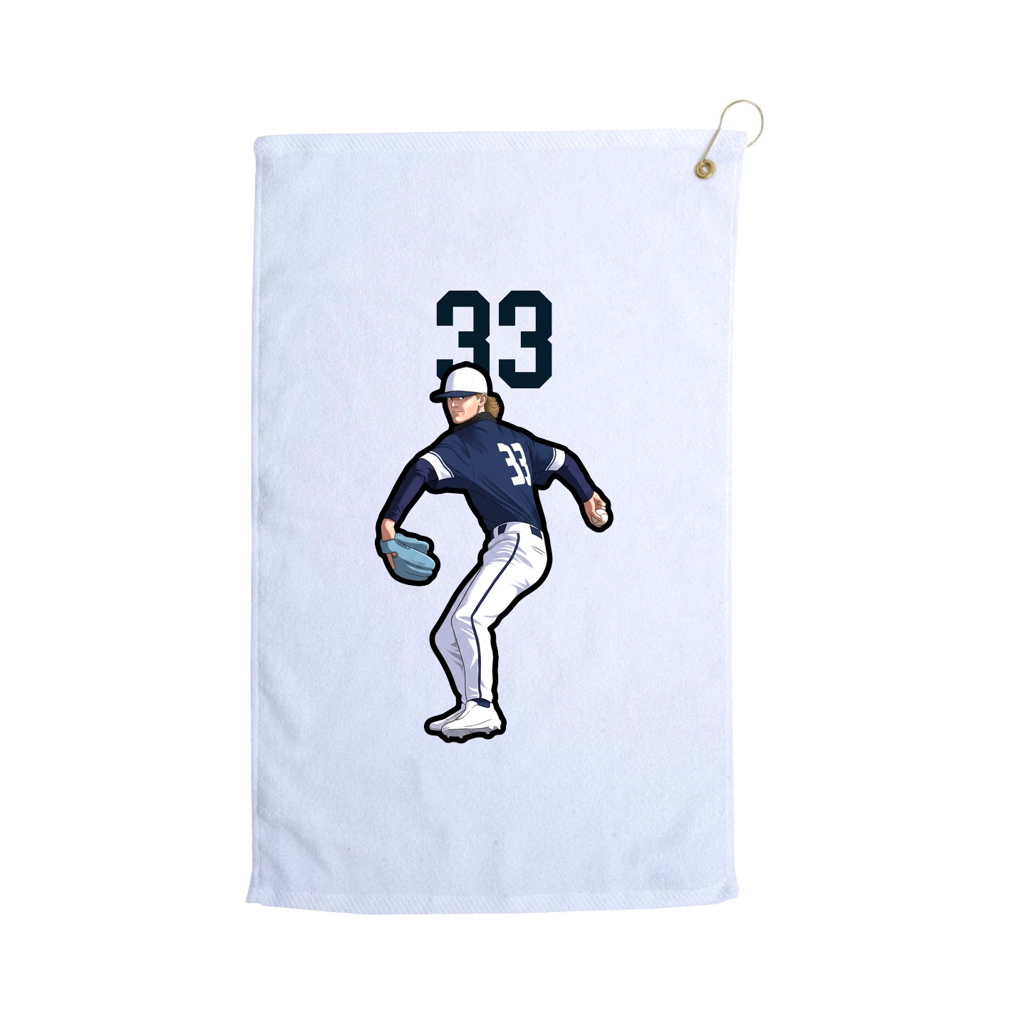 Golf Towel — Number Top in White
