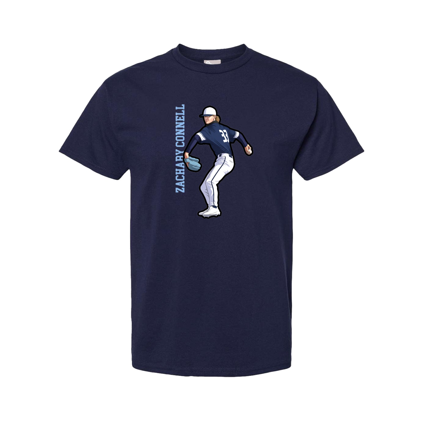 Tee — Name Vertical in Navy