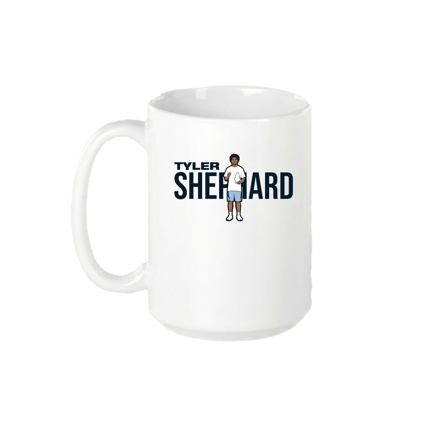 15oz Coffee Mug — Player Name in White