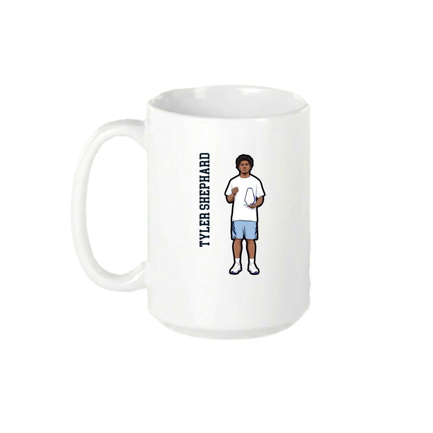 15oz Coffee Mug — Name Vertical in White