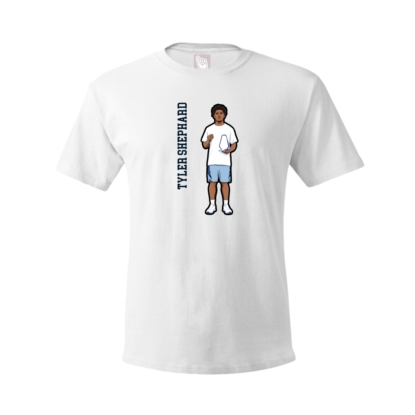 Tee — Name Vertical in White
